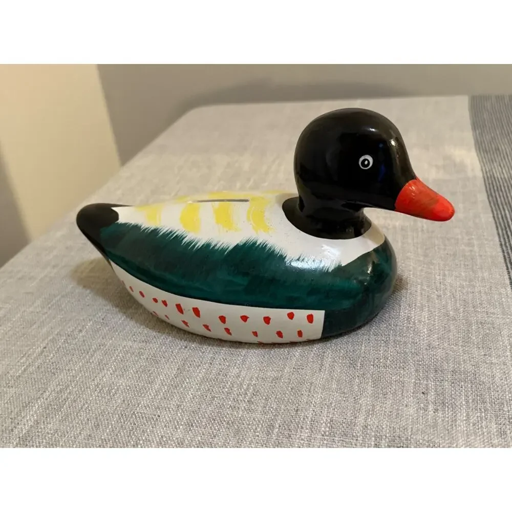 🦆 Vintage Porcelain Duck Saving Bank w/ Box – 1985 Justen Taiwan 6